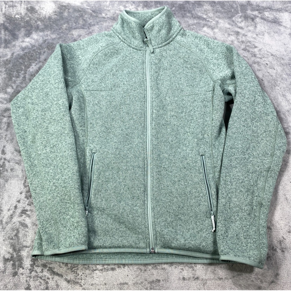 Helly Hansen Fleece Jacket Womens Medium Green Full Zip Polartec Pockets Thumb
